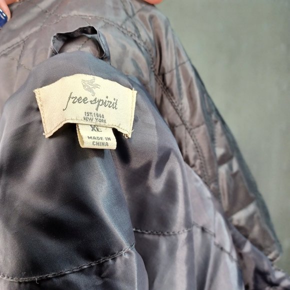 Free Spirit Dark Grey Quilted Nylon Lightweight Jacket XL - Picture 4 of 5